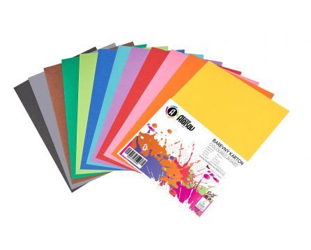 Barevný karton duha 12 barev A4/180g/60 listů